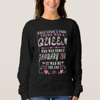 A Queen Who Was Born In January 1961 Birthday Wom Sweatshirt