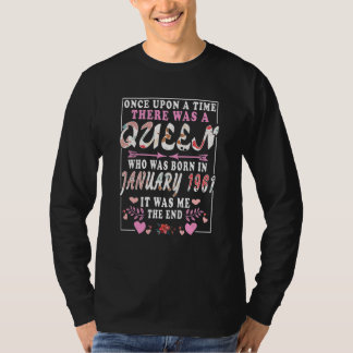 A Queen Who Was Born In January 1961 Birthday Wom T-Shirt