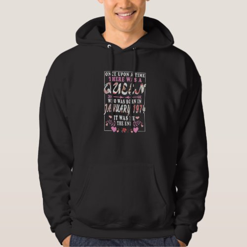 A Queen Who Was Born In January 1974  Birthday Wom Hoodie
