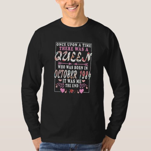 A Queen Who Was Born In October 1984  Birthday Wom T_Shirt