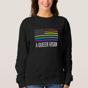 A Queer Vision Lgbtq Nonbinary Pride Gender Neutra Sweatshirt