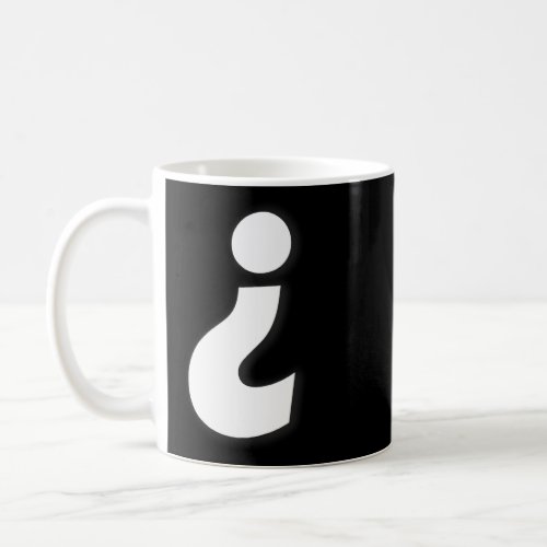 A question mark standing upside down  coffee mug