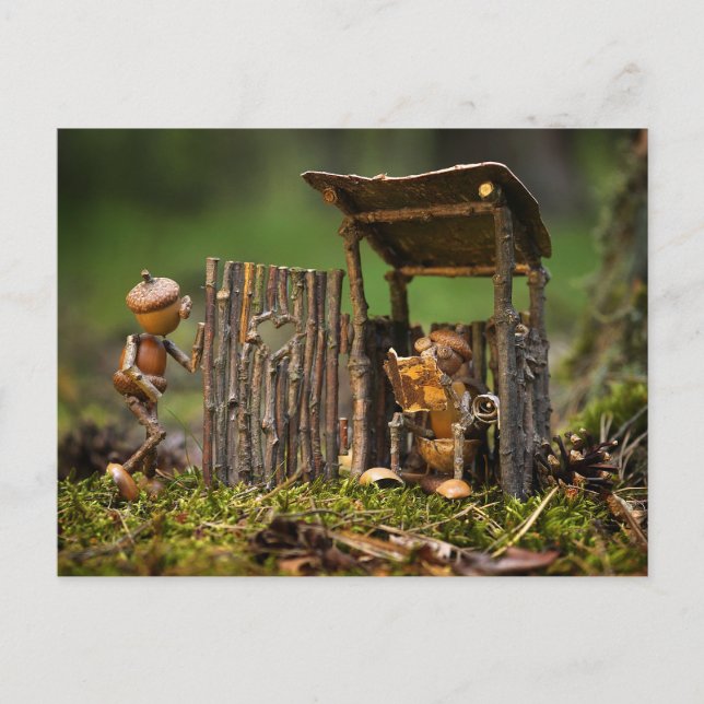 A queue for the toilet at the campsite postcard (Front)