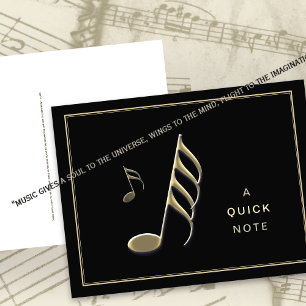 “A Quick Note" hemidemisemiquaver Gold Music Note  Postcard