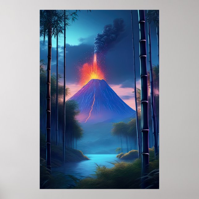 A Quiet Evening Interrupted by the Volcano Poster (Front)