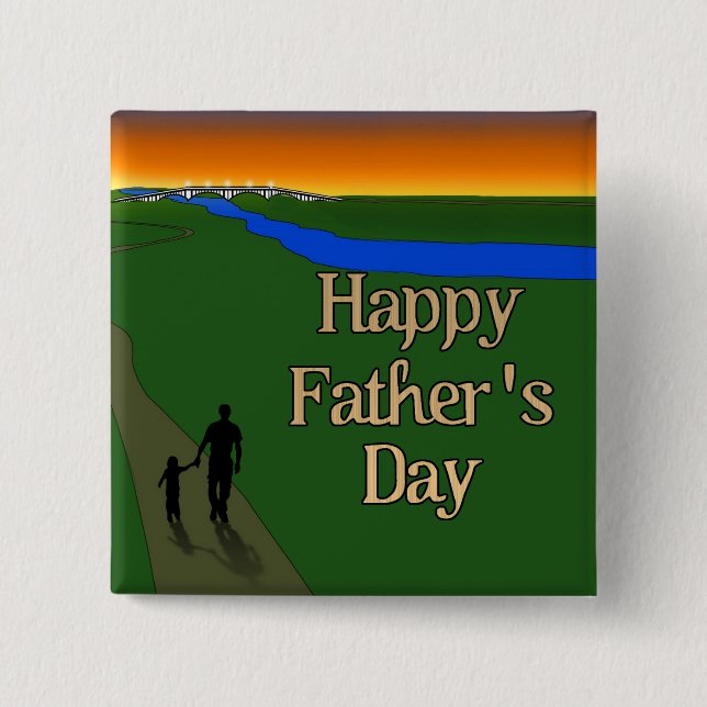 A Quiet Father & Son Walk Pinback Button (Front)