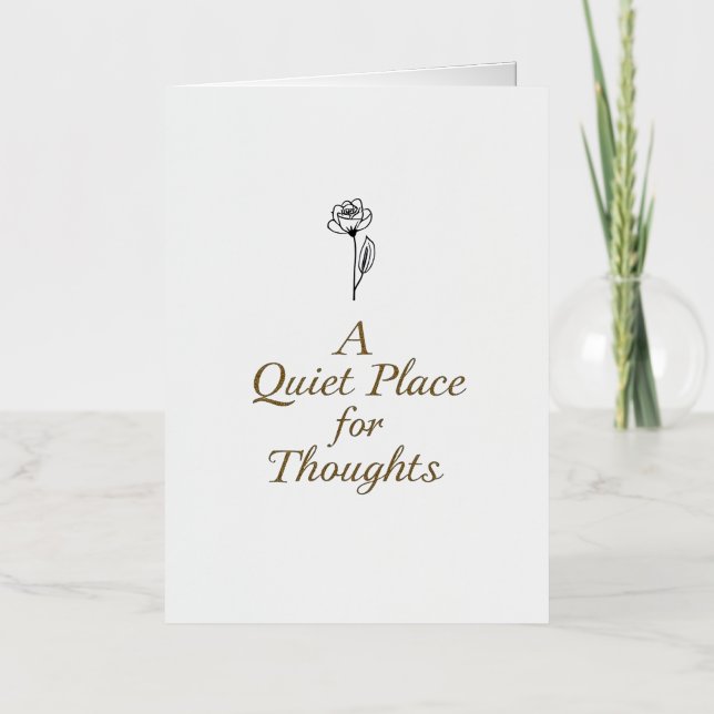 A Quiet Place for Thoughts – Minimal Line Art Foil Greeting Card (Front)