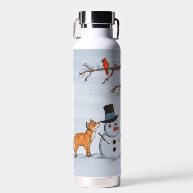 A Quiet Snow Day Water Bottle (Front)