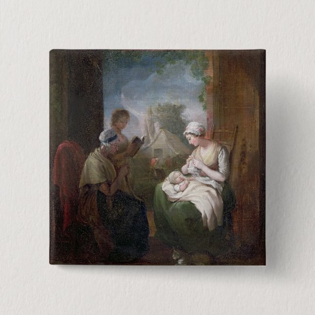 A Quiet Time, c.1810 (oil on canvas) Pinback Button (Front)