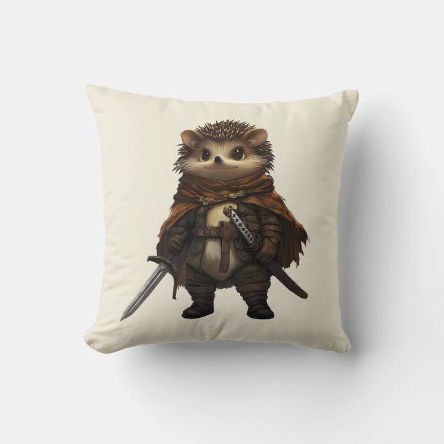 A Quilled Warrior Throw Pillow (Front)