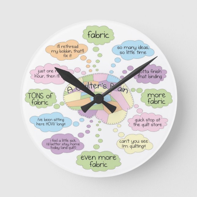 A Quilter’s Brain Clock – Quilting Gift (Front)