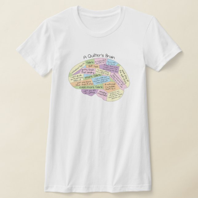 A Quilter’s Brain T-Shirt – Funny Quilting Gift (Laydown)
