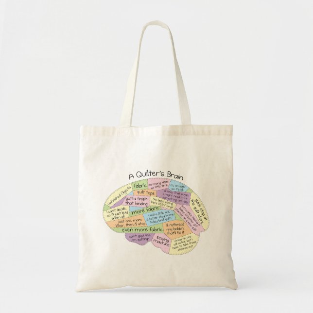 A Quilter’s Brain Tote Bag – Funny Quilting Gift (Front)