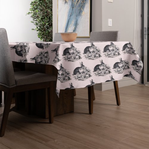 A rabbit family _ vintage illustration tablecloth