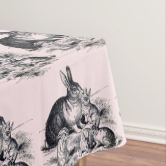 A rabbit family - vintage illustration