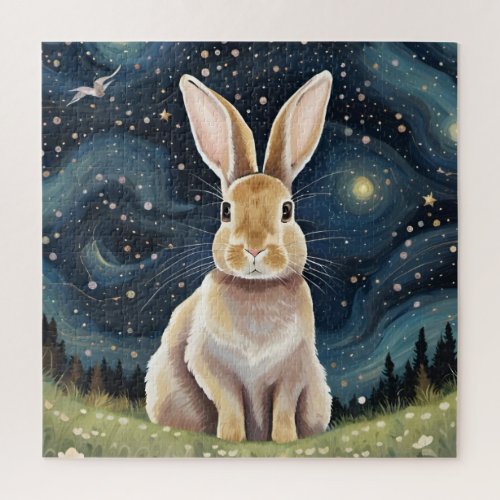 A Rabbit in The Starry Night Jigsaw Puzzle