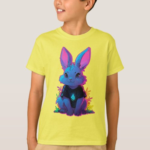 A Rabbit Mystic_Glow Scene _ Kids T_Shirt Design