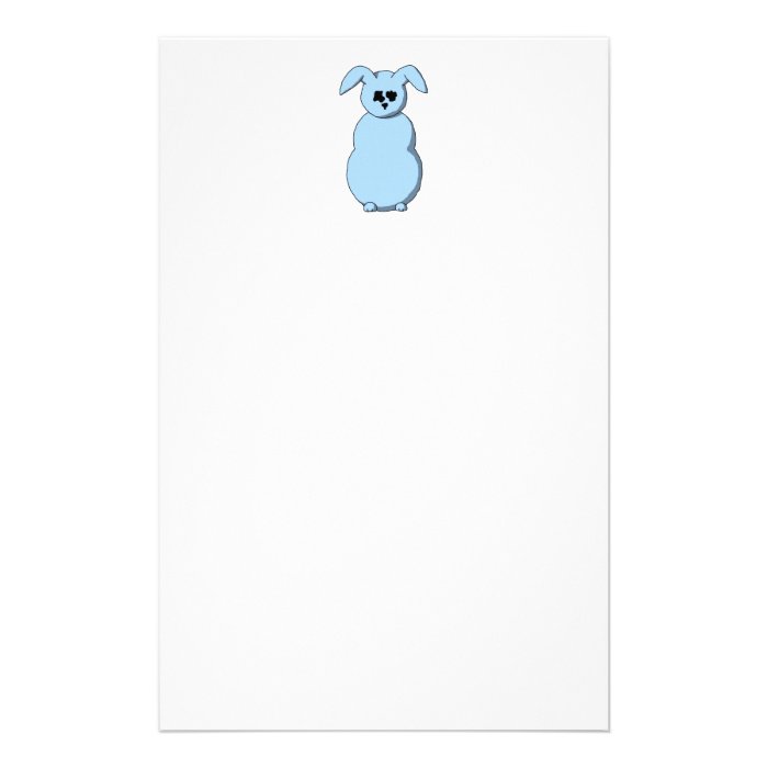 A Rabbit of Snow, Cartoon in Pale Blue. Personalized Stationery