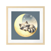 A Raccoon Sleeping on the Moon! Cute Animal Kids