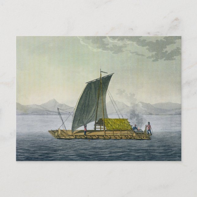 A raft leaving the port of Guayaquil, Ecuador, fro Postcard (Front)