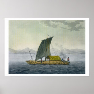 A raft leaving the port of Guayaquil, Ecuador, fro Poster