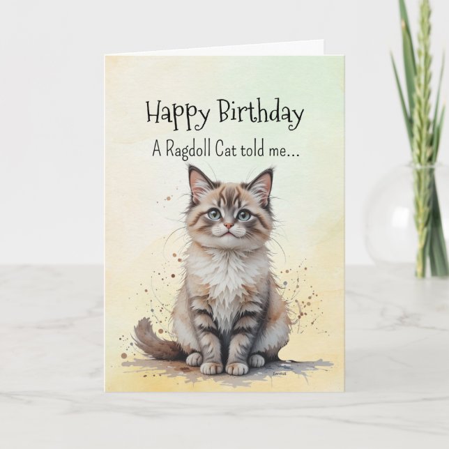 A Ragdoll Cat Personality Birthday Fun Animal Card (Front)