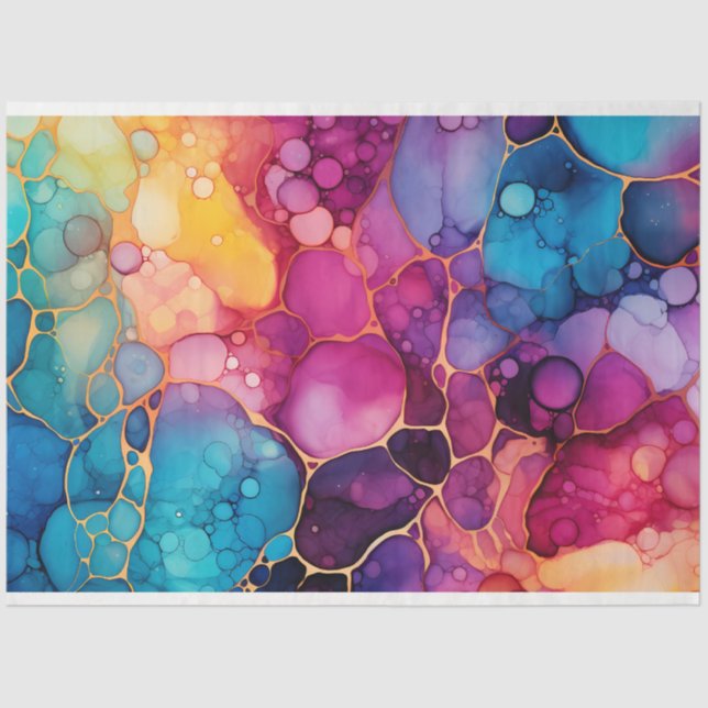 A Rainbow Alcohol Ink Series Design 3 Tissue Paper (Front)