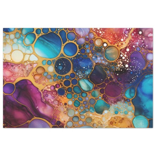A Rainbow Alcohol Ink Series Design 6 Tissue Paper