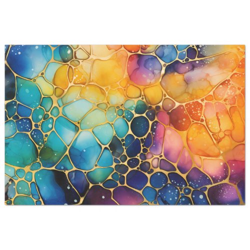 A Rainbow Alcohol Ink Series Design 7 Tissue Paper