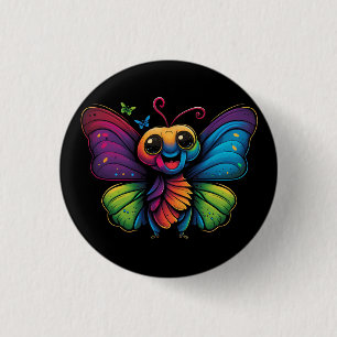 A rainbow-colored-butterfly button