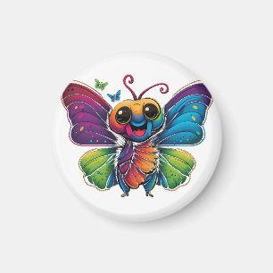 A rainbow-colored-butterfly magnet