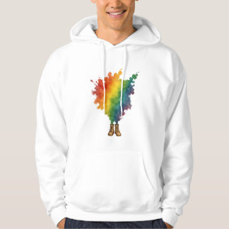 A rainbow in beige boots hoodie