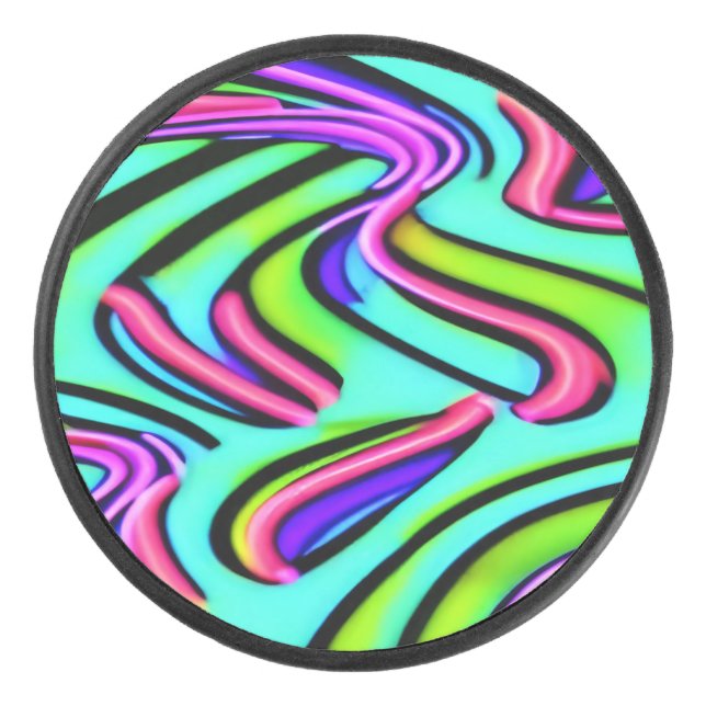 A rainbow of colors in the air hockey puck (Front)