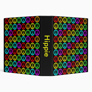 A Rainbow Of Peace Signs 3 Ring Binder