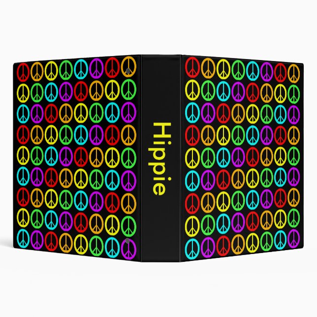A Rainbow Of Peace Signs 3 Ring Binder (Background)