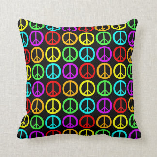 A Rainbow Of Peace Signs Throw Pillow