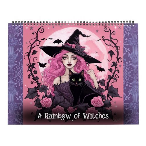 A Rainbow of Witches by Ivy and Bat Art Calendar