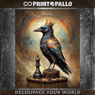A Rainbow Raven King of Chess - Tissue Paper
