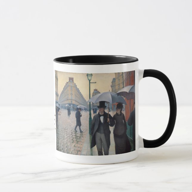 A Rainy Day in Paris by Gustave Caillebotte Mug (Right)
