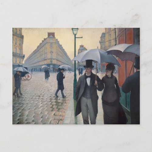 A Rainy Day in Paris by Gustave Caillebotte Postcard