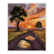 A rainy evening sunset.