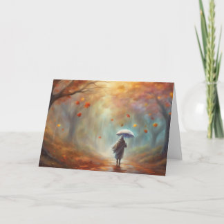 A rainy Fall day in the woods Card