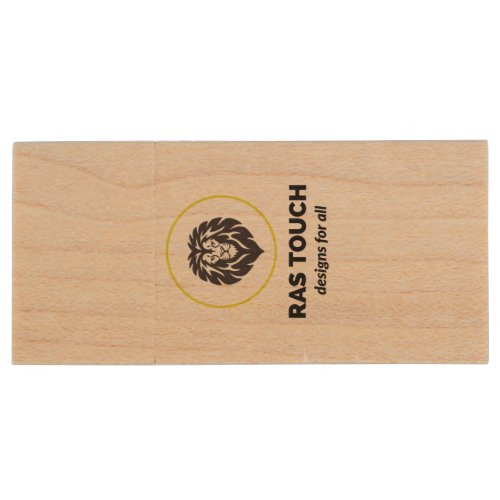 A Ras Touch Lion _USB Wooden Flash Drive 128 GB