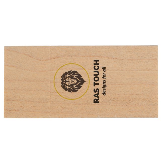 A Ras Touch (Lion) -USB Wooden Flash Drive 128 GB (Back)
