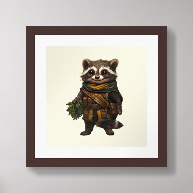 A Rascally Raccoon – Woodlanders Art Print (Framed Front)