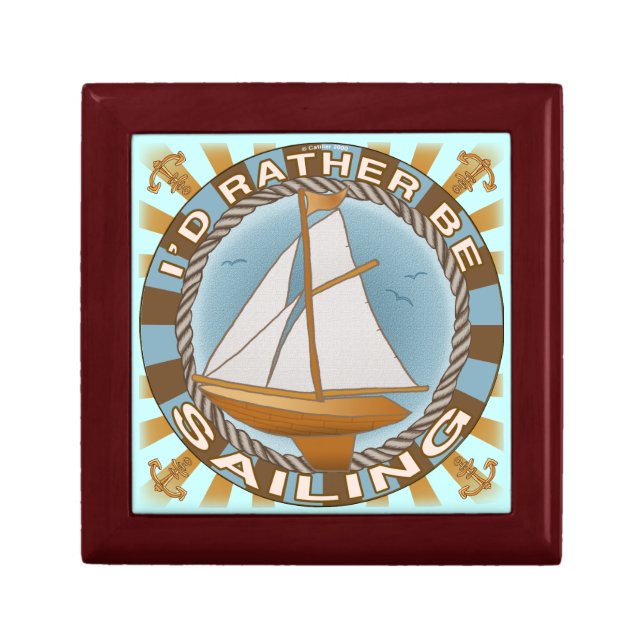 A Rather Be Sailing Sailboat Jewelry Box (Front)