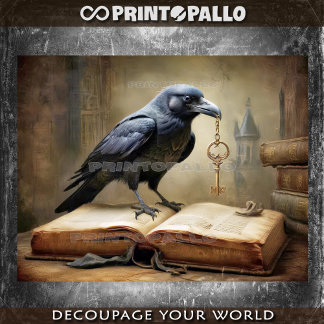 A raven and the key to knowledge tissue paper