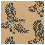 A raven in flight.  American native indians totem Fabric