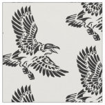 A raven in flight.  American native indians totem Fabric