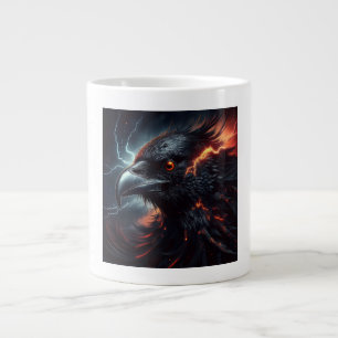 A Raven Is Surrounded By Troubled Skies Lighning Giant Coffee Mug